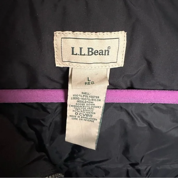 L.L. Bean Women Size L Black Goose Down Puffer Vest Full Zip 0CVB8 - Picture 4 of 5